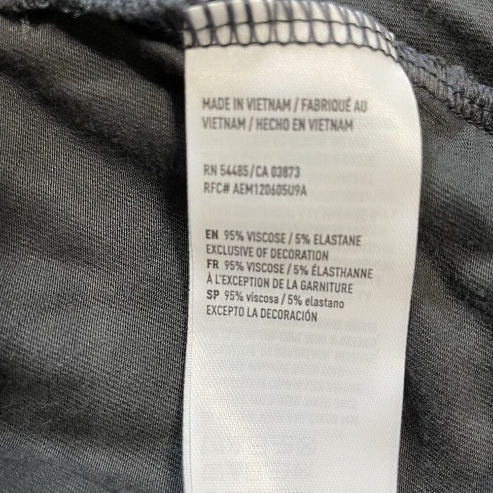 American Eagle Top Women’s M Gray AEO Soft & Sexy Long Sleeve Lace Up Neck NEW - Picture 6 of 9